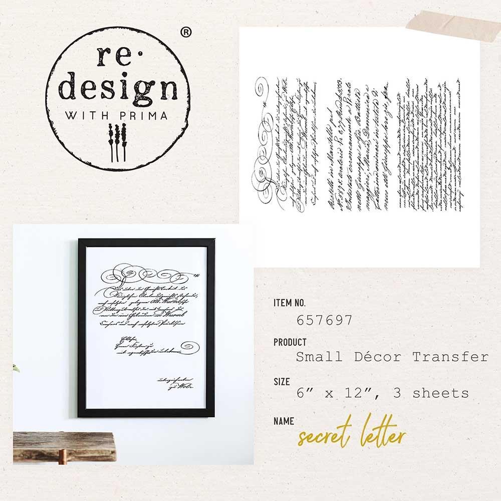 Prima Marketing Re-Design Decor Transfers - Secret Letter