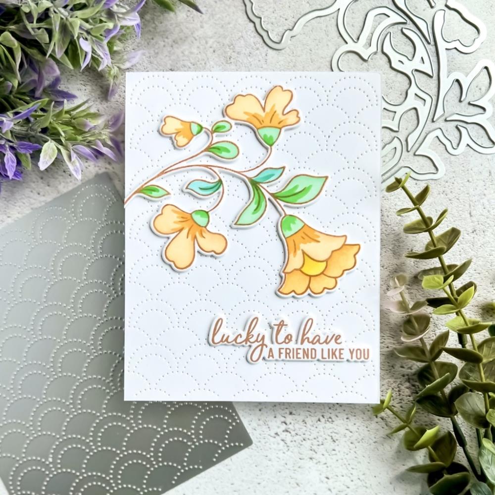 Pinkfresh Studio Slimline Die Set - Folk Floral Stem