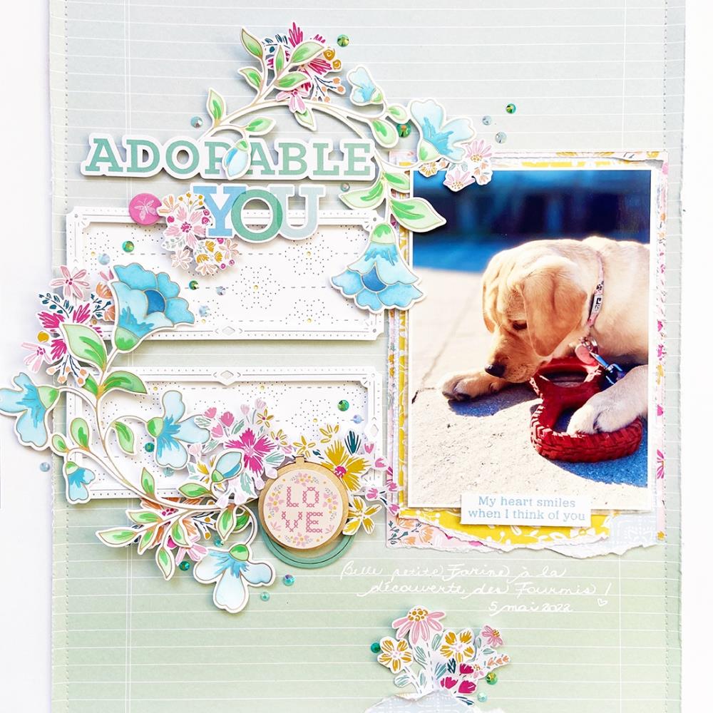 Pinkfresh Studio Die - Floral Backdrop Cover Plate