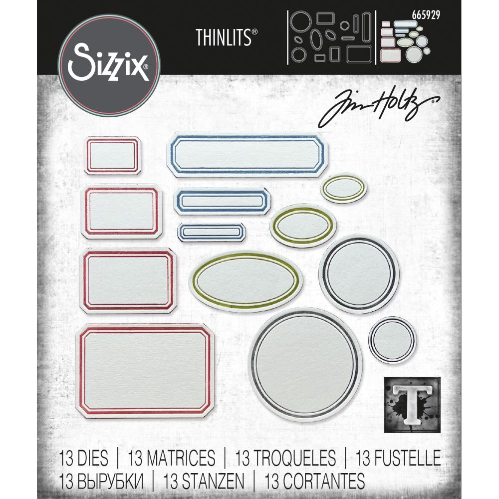 Sizzix Thinlits Dies By Tim Holtz - Vintage Labels