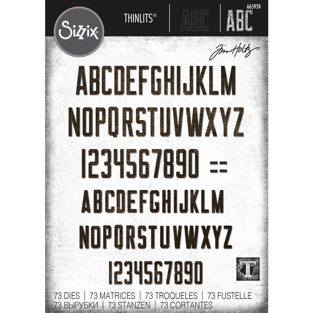 Sizzix Thinlits Dies By Tim Holtz - Alphanumeric Theory