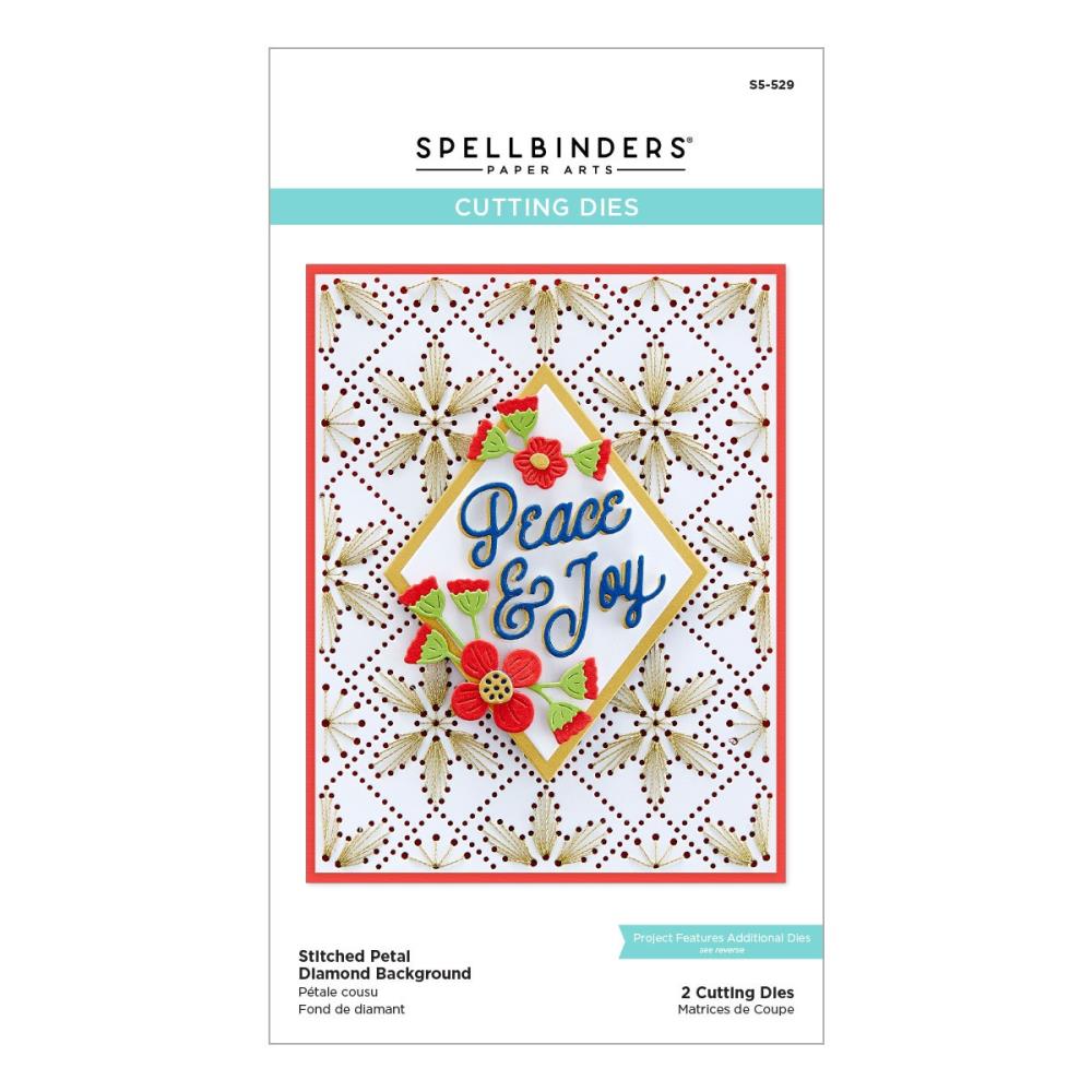Spellbinders Etched Die - Stitched Petal Diamond Background