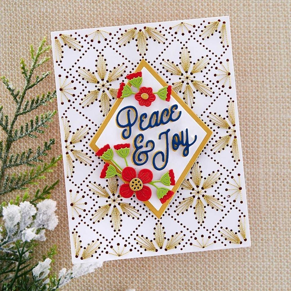 Spellbinders Etched Die - Stitched Petal Diamond Background