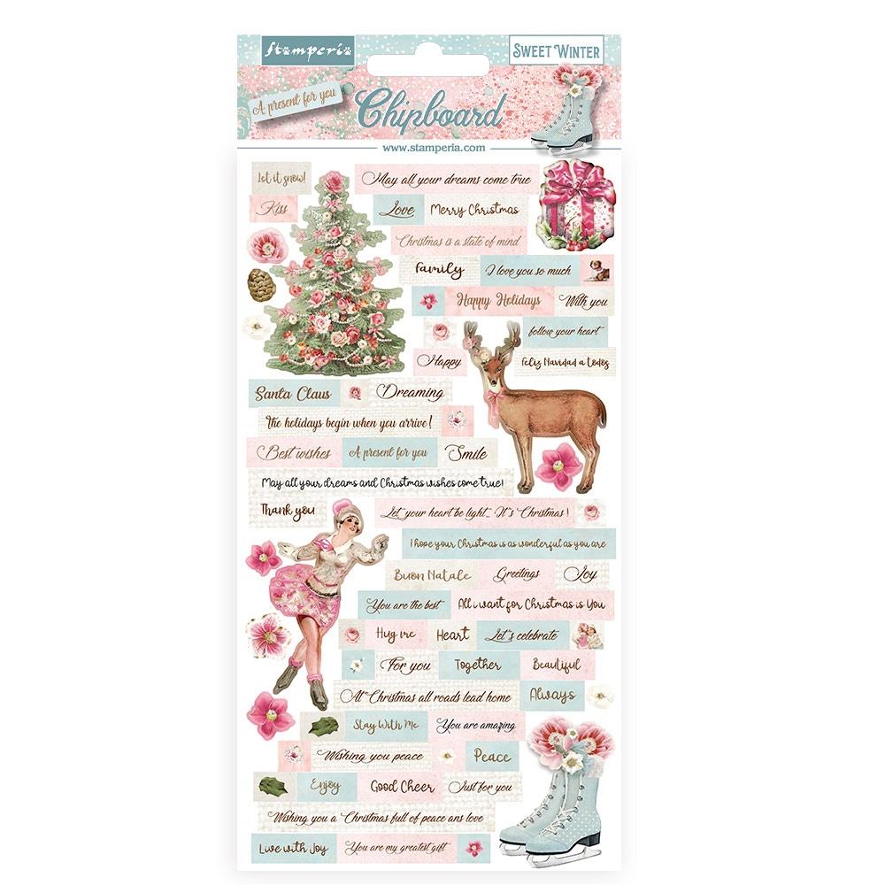 Stamperia Adhesive Chipboard - Sweet Winter