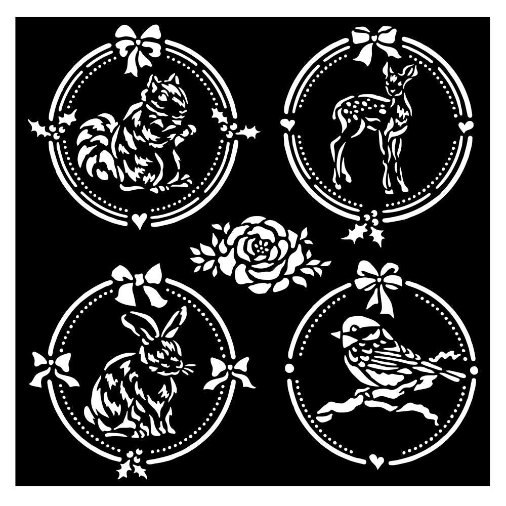 Stamperia Stencil - Christmas Frame For Rounds