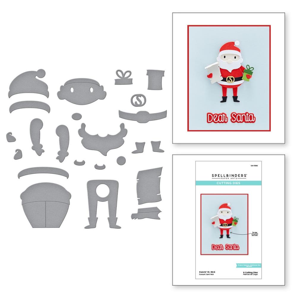 Spellbinders Etched Die - Dancin St. Nick - Tinsel Time