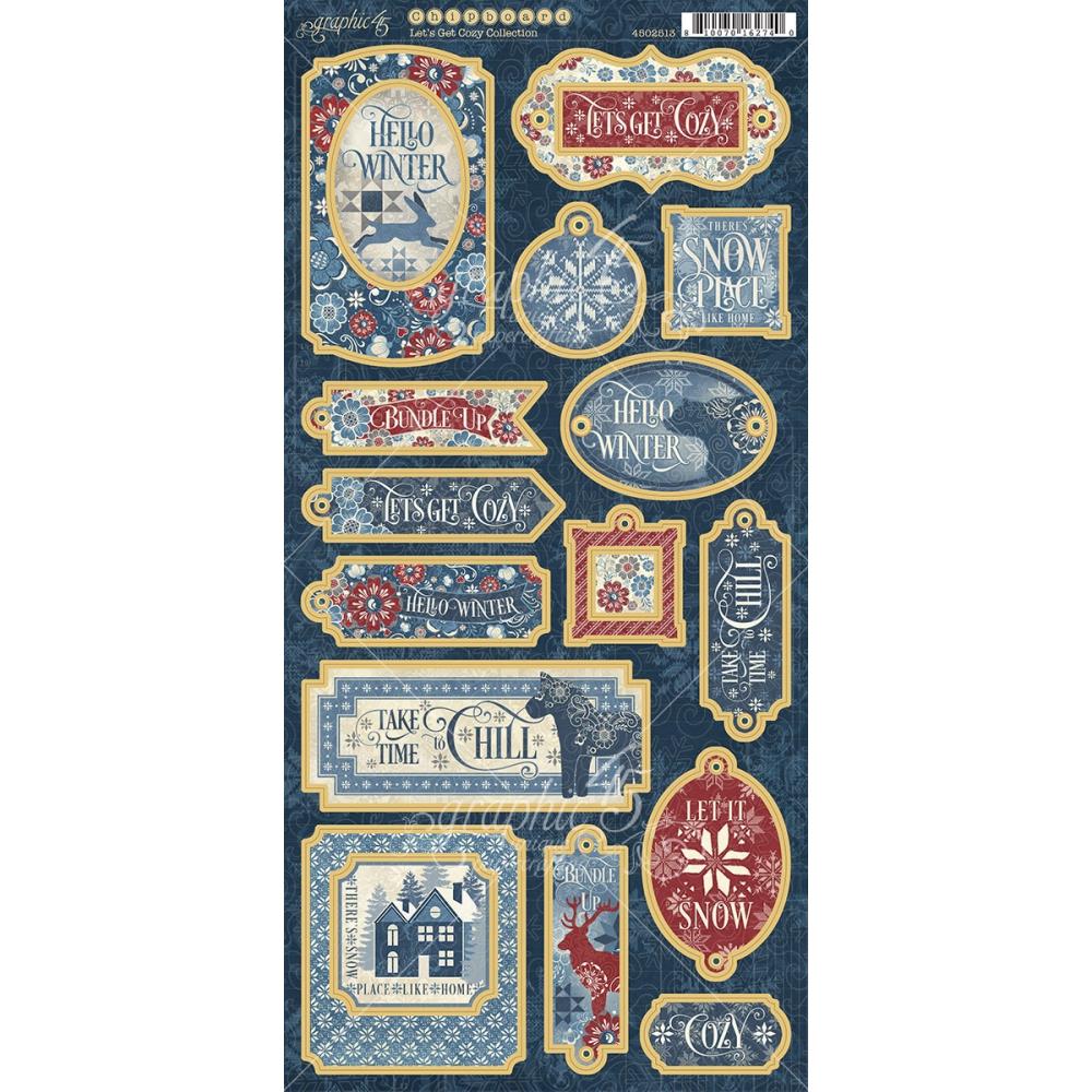 Graphic 45 - Chipboard Die-Cuts - Let's Get Cozy