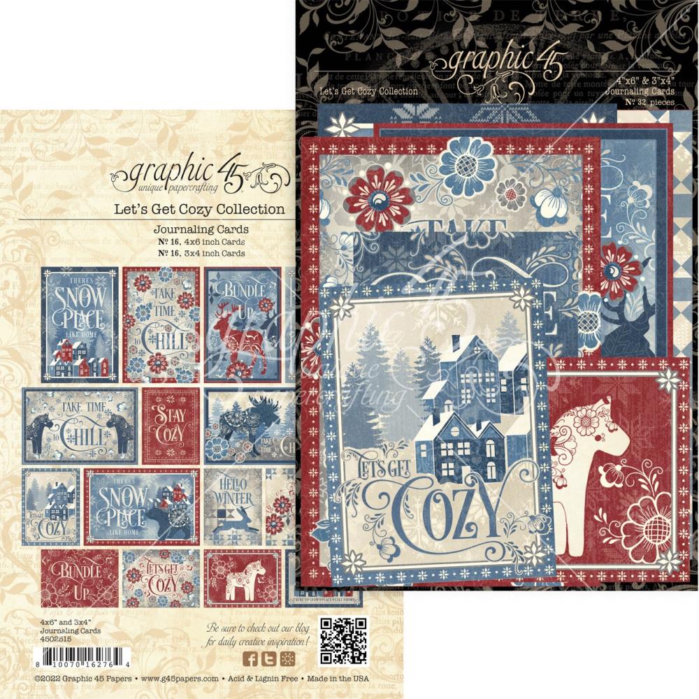 Graphic 45 - Journaling Cards - Let's Get Cozy