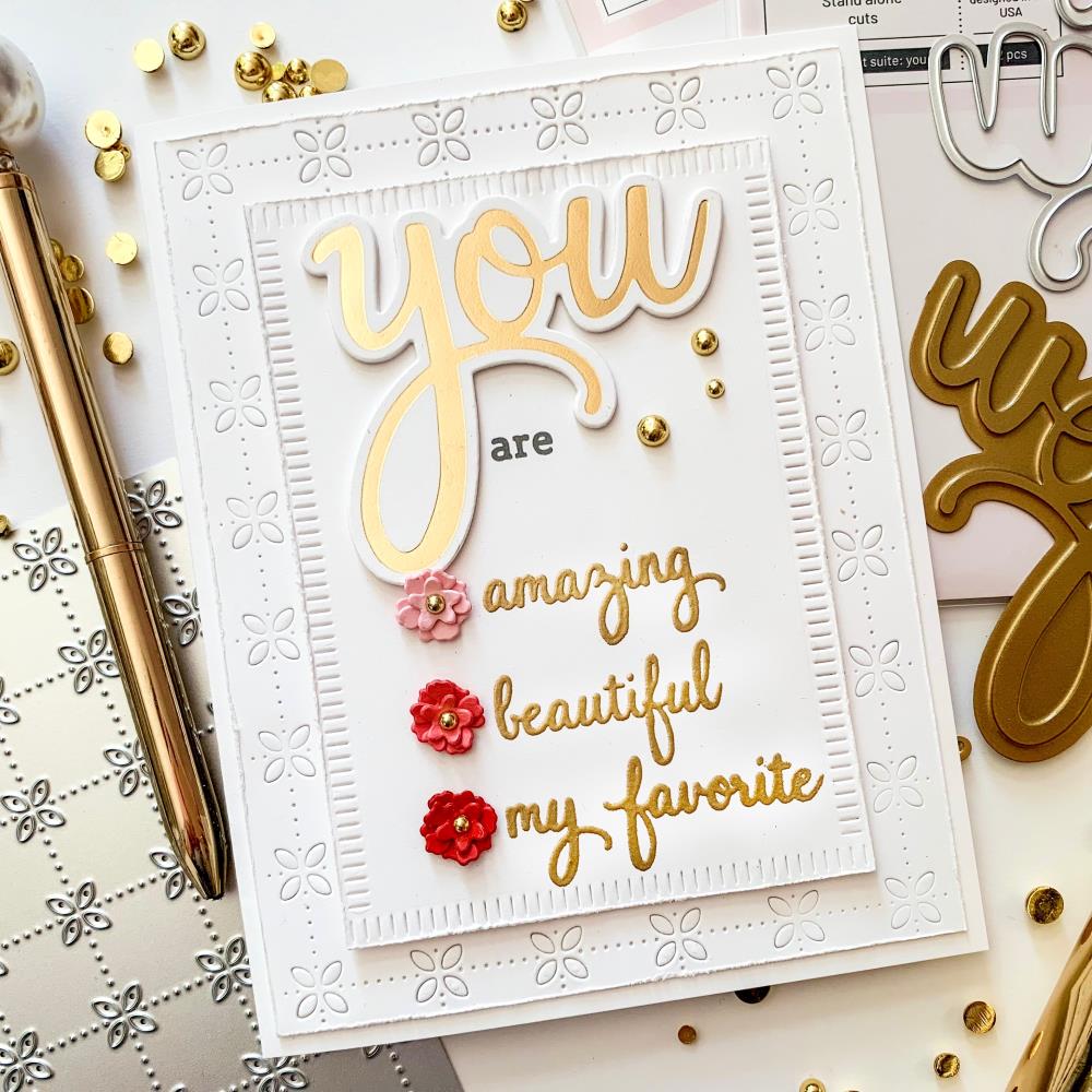 Pinkfresh Studio Hot Foil Plate - Sentiment Suite: You