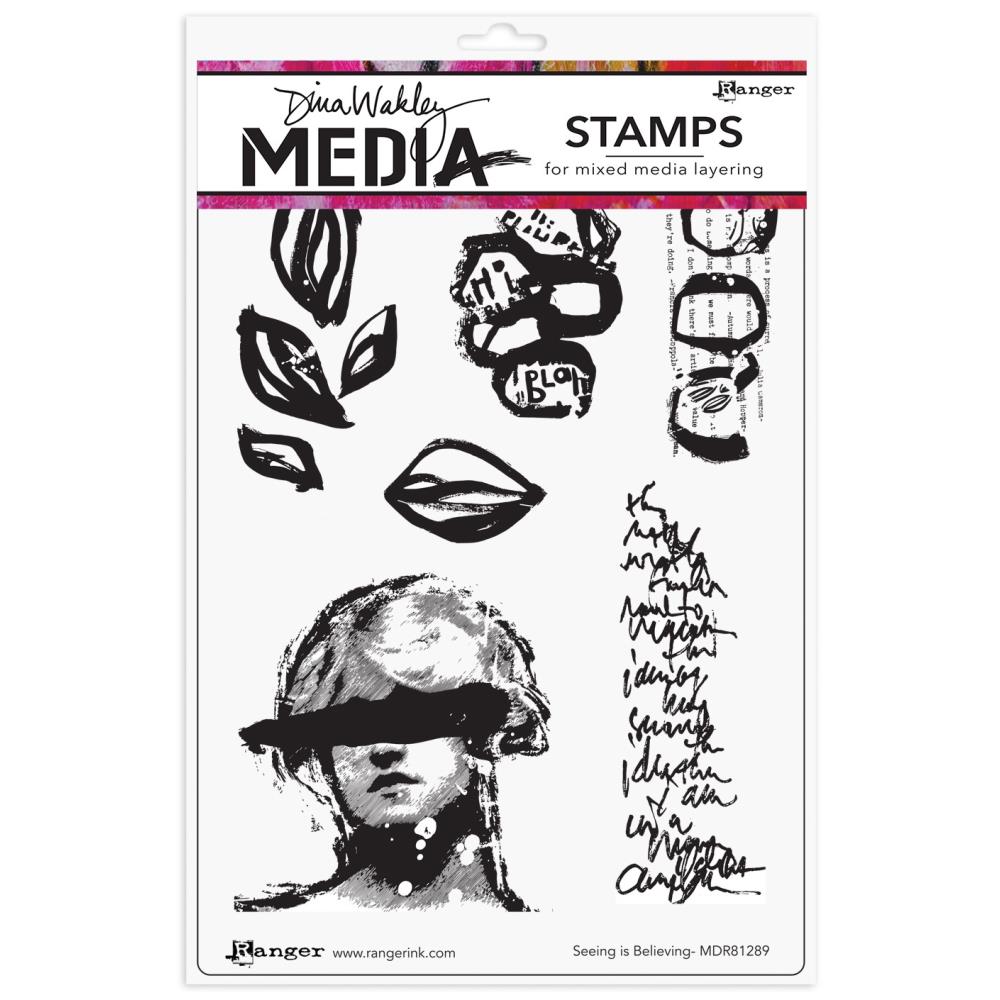 Dina Wakley Media Cling Stamps - Seeing Is Believing
