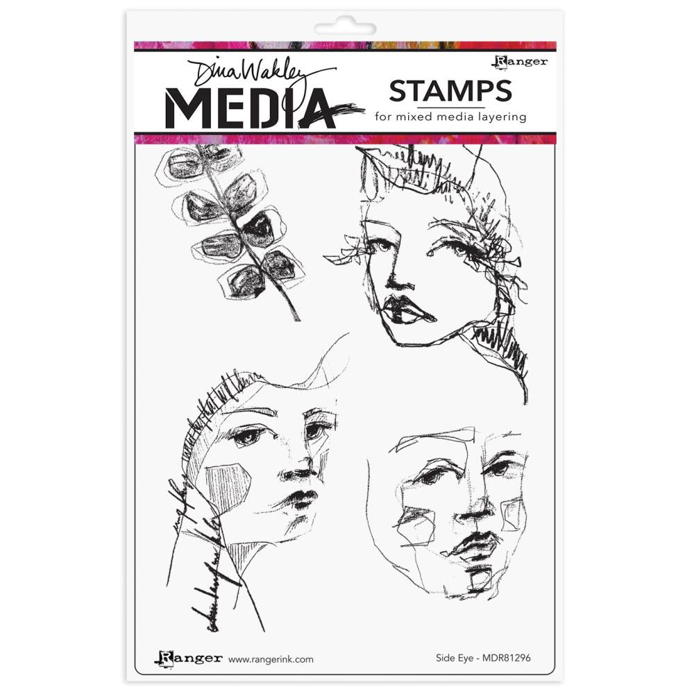 Dina Wakley Media Cling Stamps - Side Eye