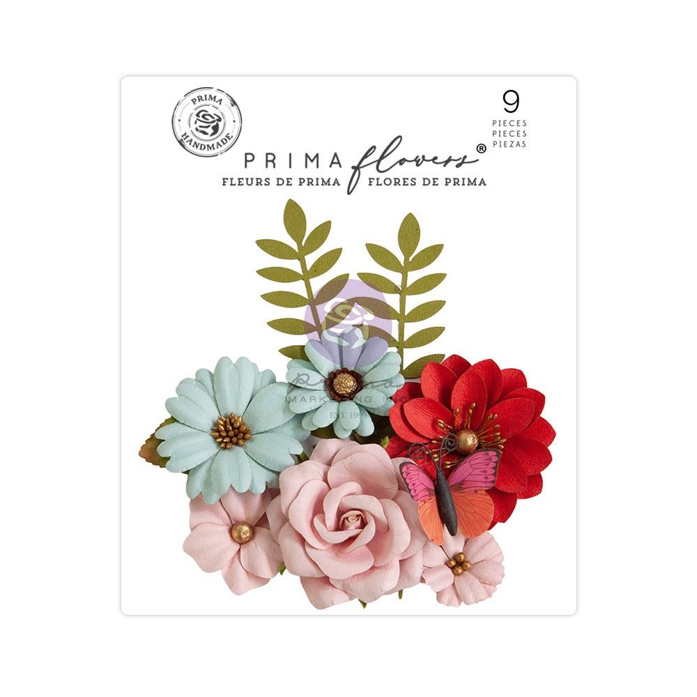 Prima Marketing Mulberry Paper Flowers - Magical December Candy Cane Lane