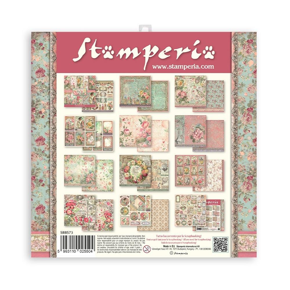 Stamperia Double-Sided Paper Pad 8x8 - Rose Parfum