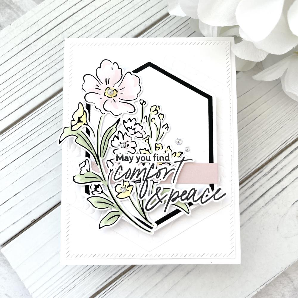 Pinkfresh Studio Stencil - With Sympathy Layering