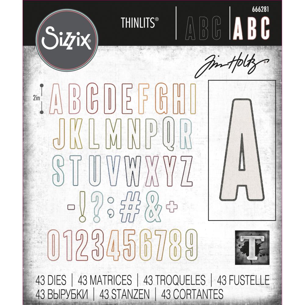 Sizzix Thinlits Dies By Tim Holtz - Alphanumeric Bulletin