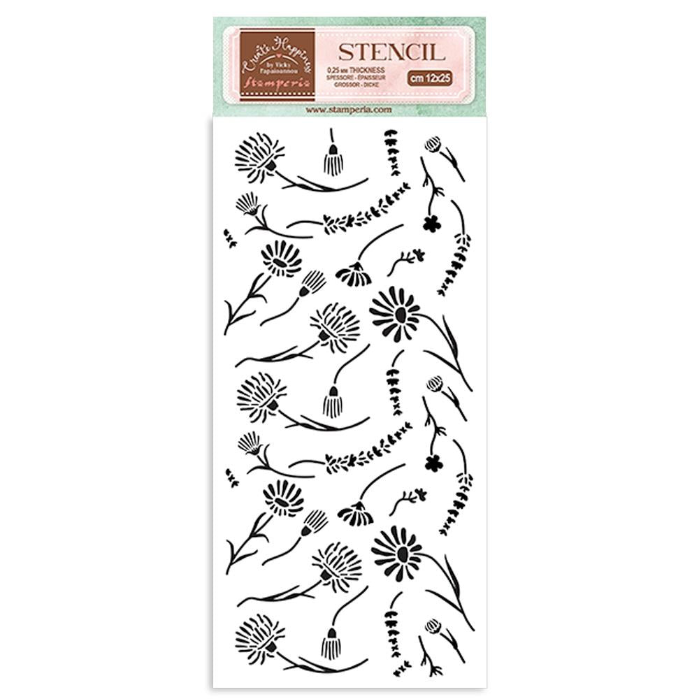 Stamperia Stencil - Create Happiness Welcome Home Flowers