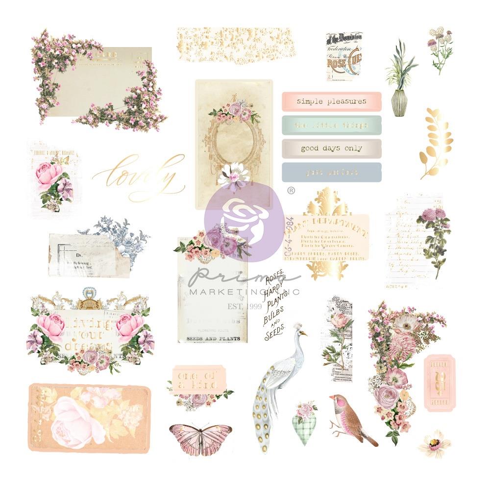 Prima Cardstock Ephemera - The Plant Department Icons W/Foil Details
