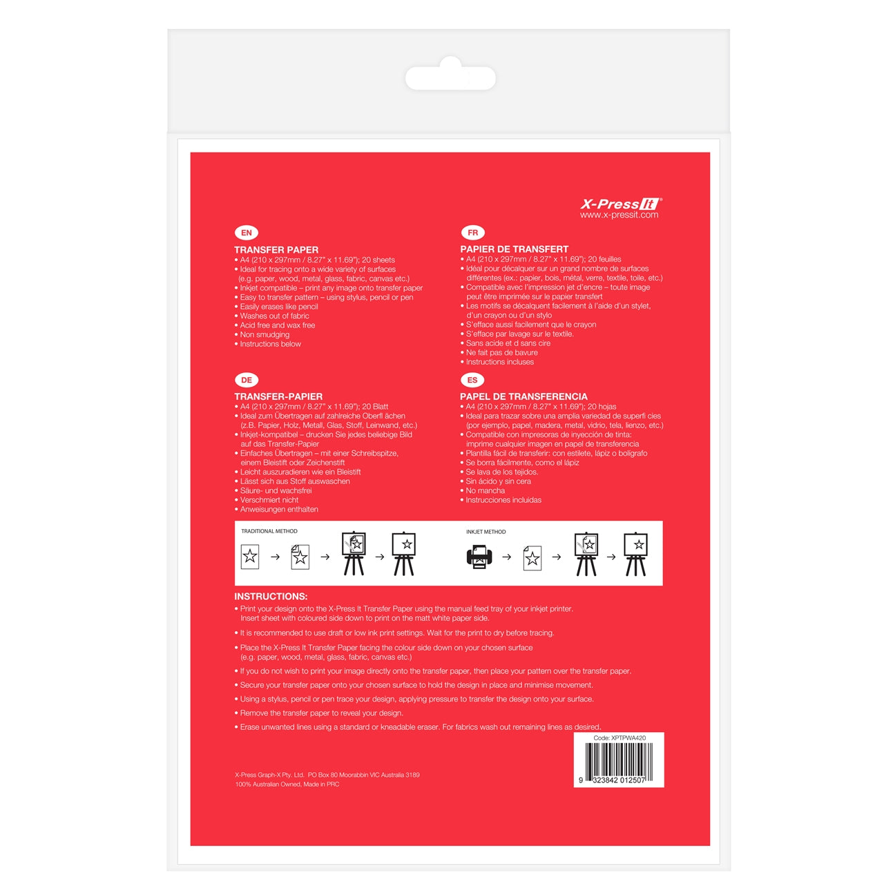 X-Press It Transfer Paper - White - A4