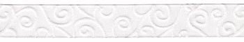 1/2 Inch Organdy ribbon - White Swirl - Crafty Divas