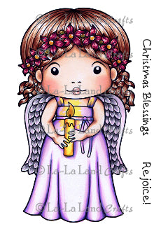 La La Land Christmas Angel Marci (w/ Sentiments) Rubber Stamp
