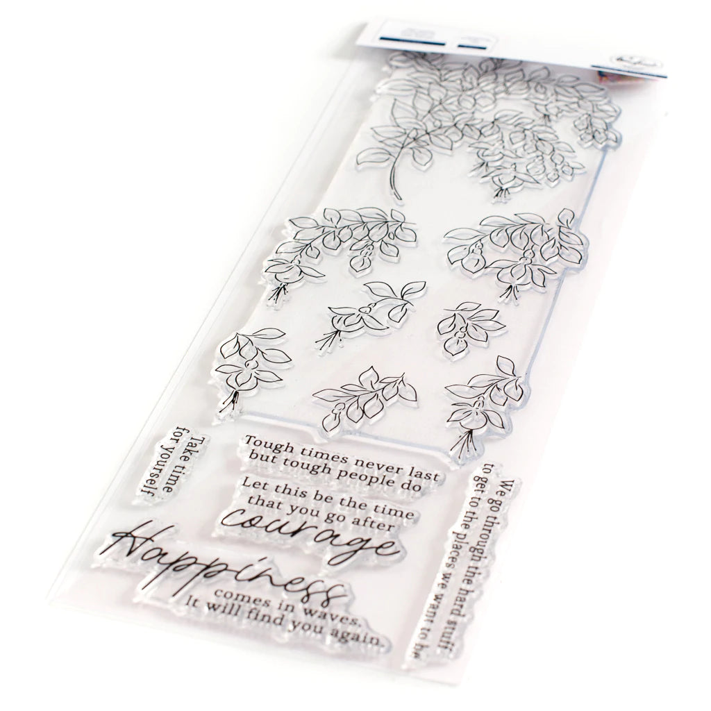 Pinkfresh Studio Clear Stamp Set - Fuchsias