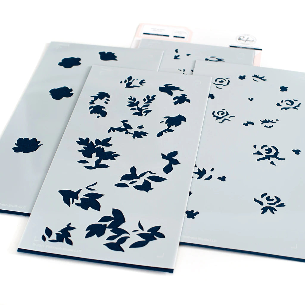 Pinkfresh Studio Stencils - Rainbow Floral Layering