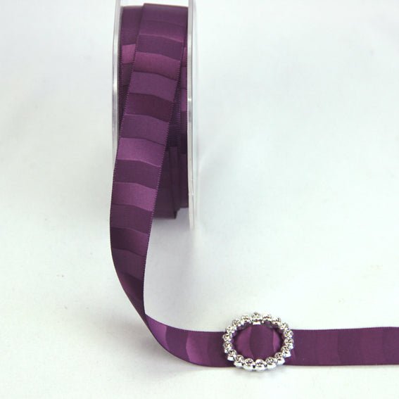 18mm Double Sided Vertical Stripe Satin ' Violet' - Crafty Divas