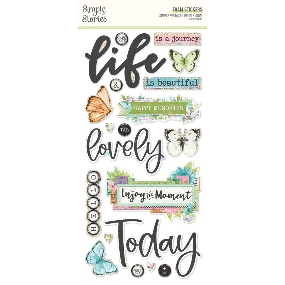 Simple Stories - Simple Vintage Life In Bloom Foam Stickers