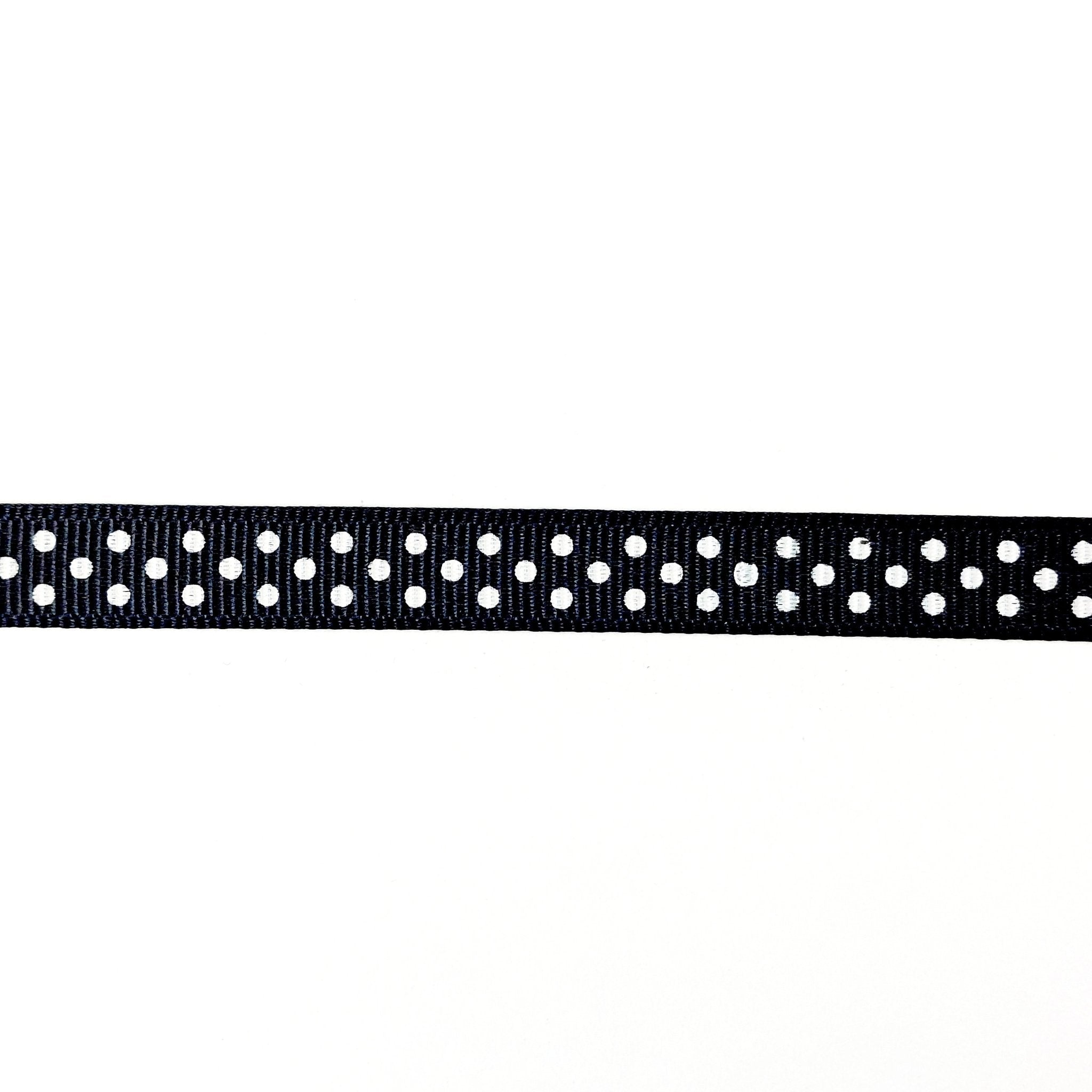 3/8 Inch Dotty ribbon 'Black' - Crafty Divas