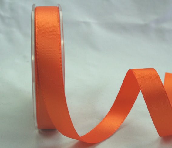 3mm Double Sided Satin Ribbon - Tangerine - Crafty Divas