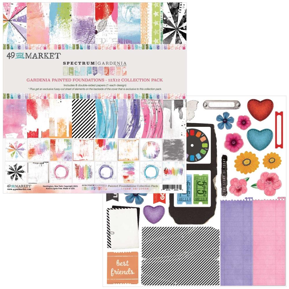 49 And Market Collection Pack 12X12 - Spectrum Gardenia Painted Foundations - Crafty Divas