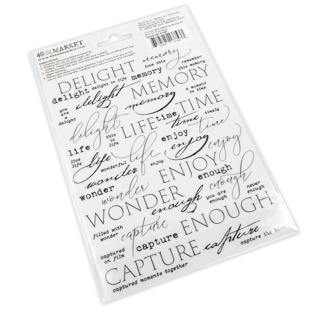 49 And Market Essential Rub-Ons Defining Words 2 pack - Crafty Divas