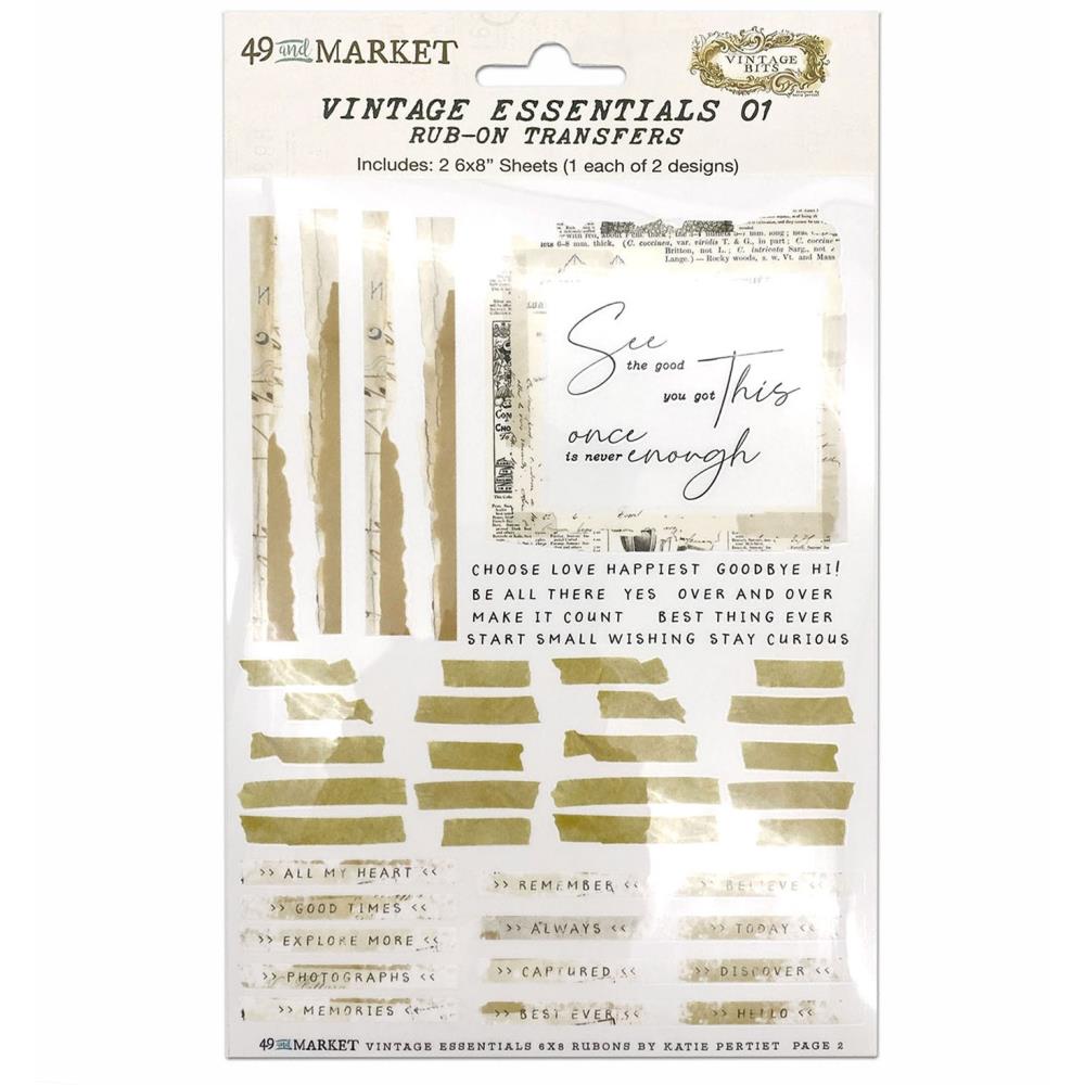 49 And Market Essential Rub-Ons Vintage Essentials 01 - Crafty Divas