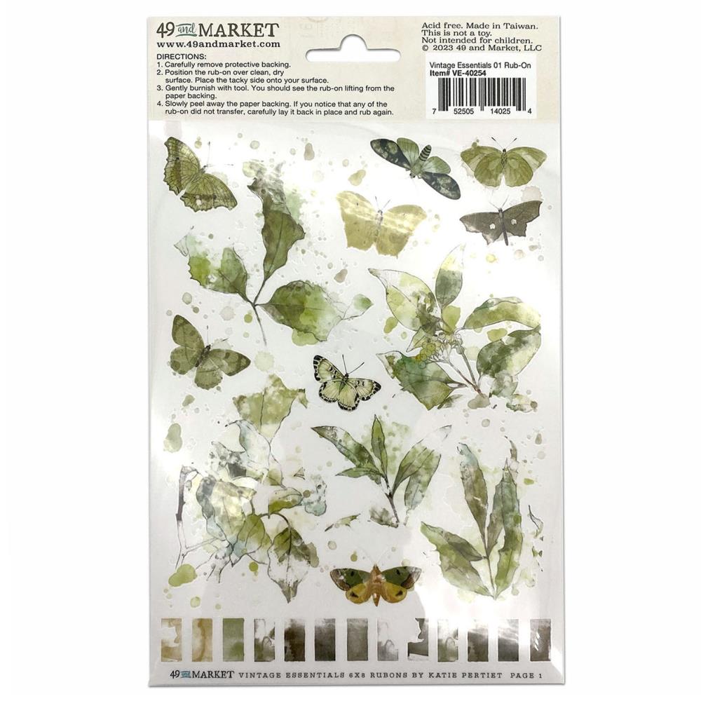 49 And Market Essential Rub-Ons Vintage Essentials 01 - Crafty Divas