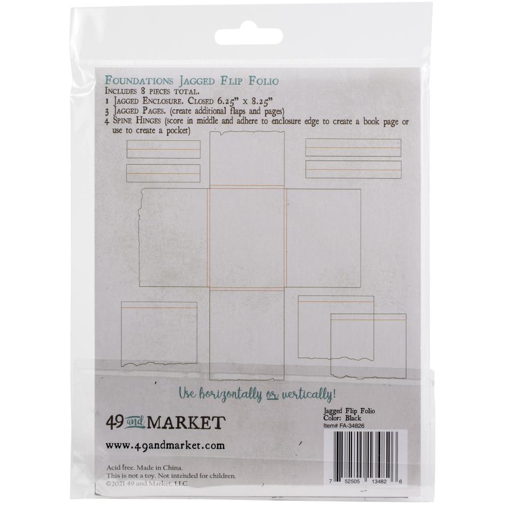 49 And Market Foundations - Jagged Flip Folio Black - Crafty Divas