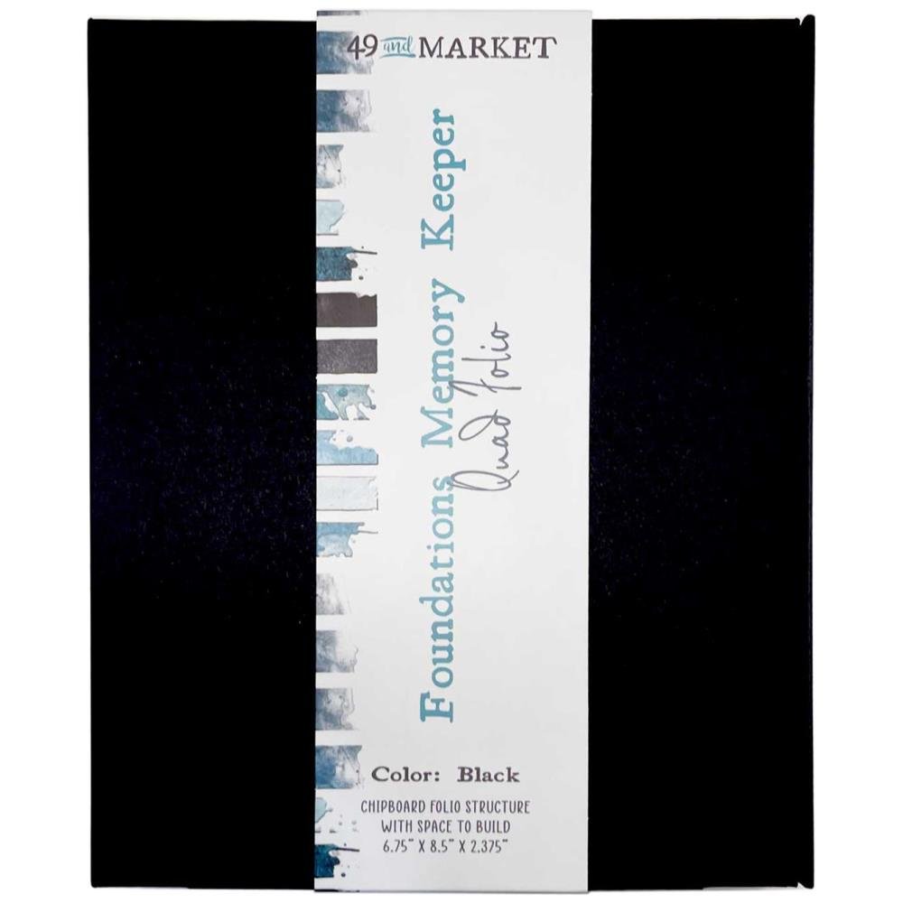 49 And Market Foundations Memory Keeper Quad Folio - Black - Crafty Divas