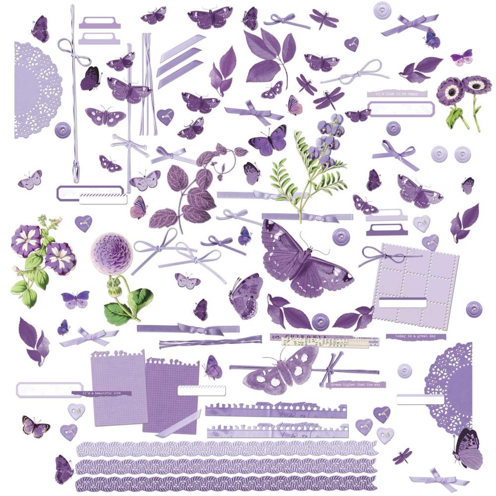 49 And Market - Laser Cut Outs Color Swatch: Lavender Elements - Crafty Divas
