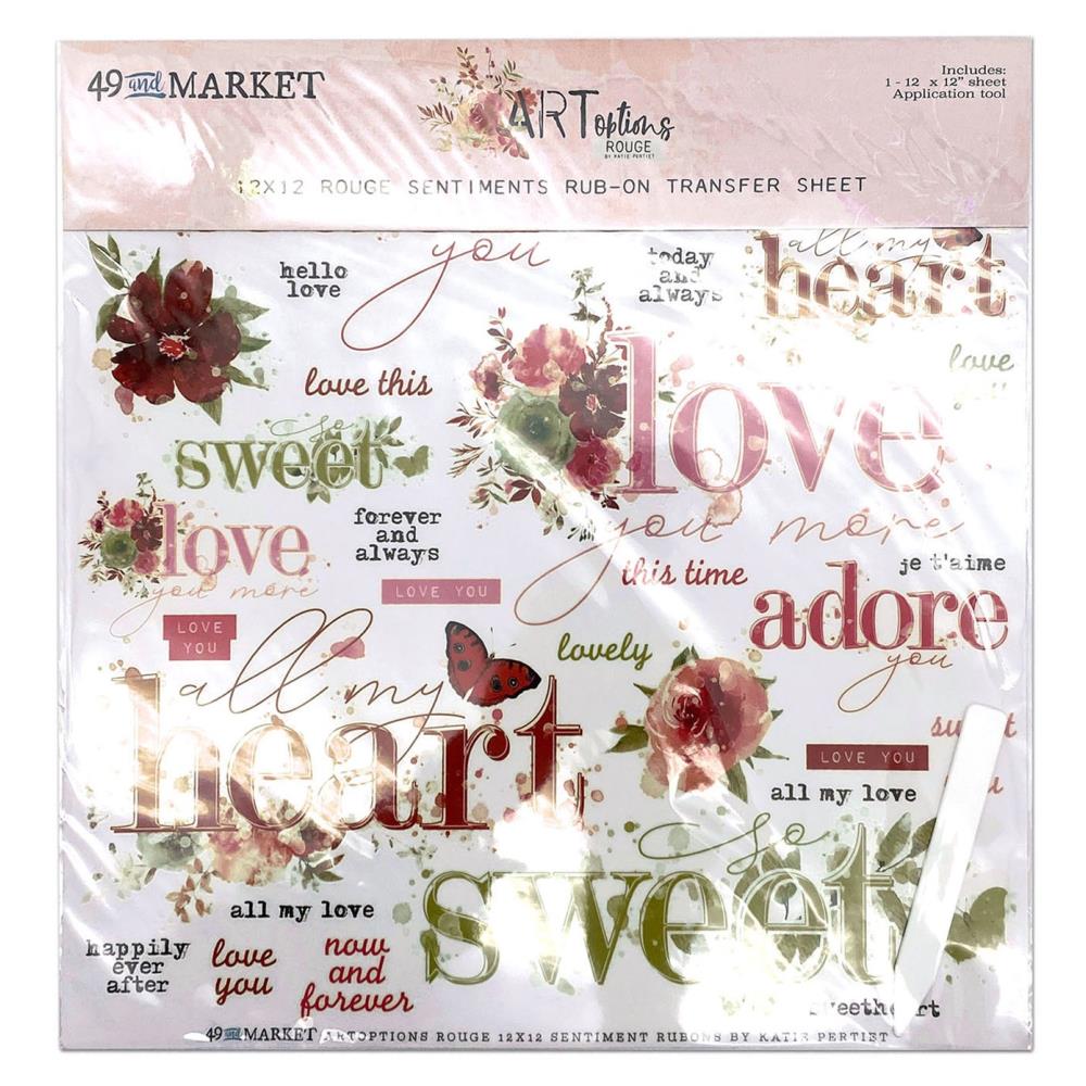 49 And Market Rub-Ons 12X12 - ARToptions Rouge Sentiments - Crafty Divas