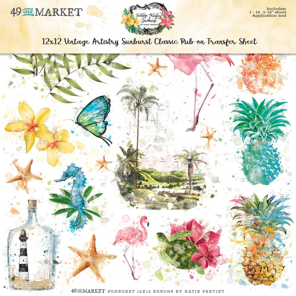 49 And Market Rub-Ons 12X12 - Classic Vintage Artistry Sunburst - Crafty Divas