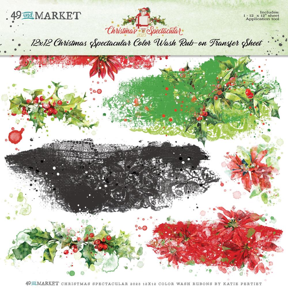 49 And Market Rub-Ons 12X12 - Color Wash - Christmas Spectacular 2023 - Crafty Divas