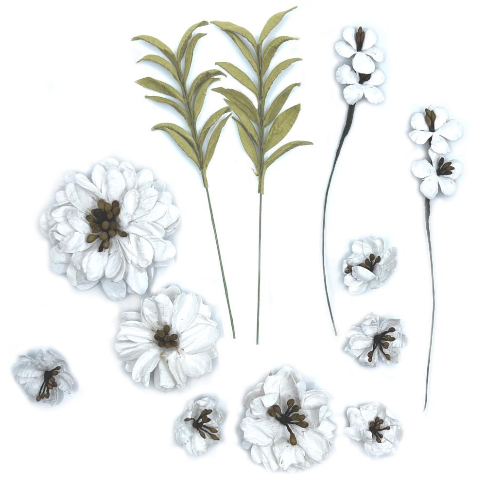 49 And Market Rustic Bouquet Paper Flowers - White Heron - Crafty Divas