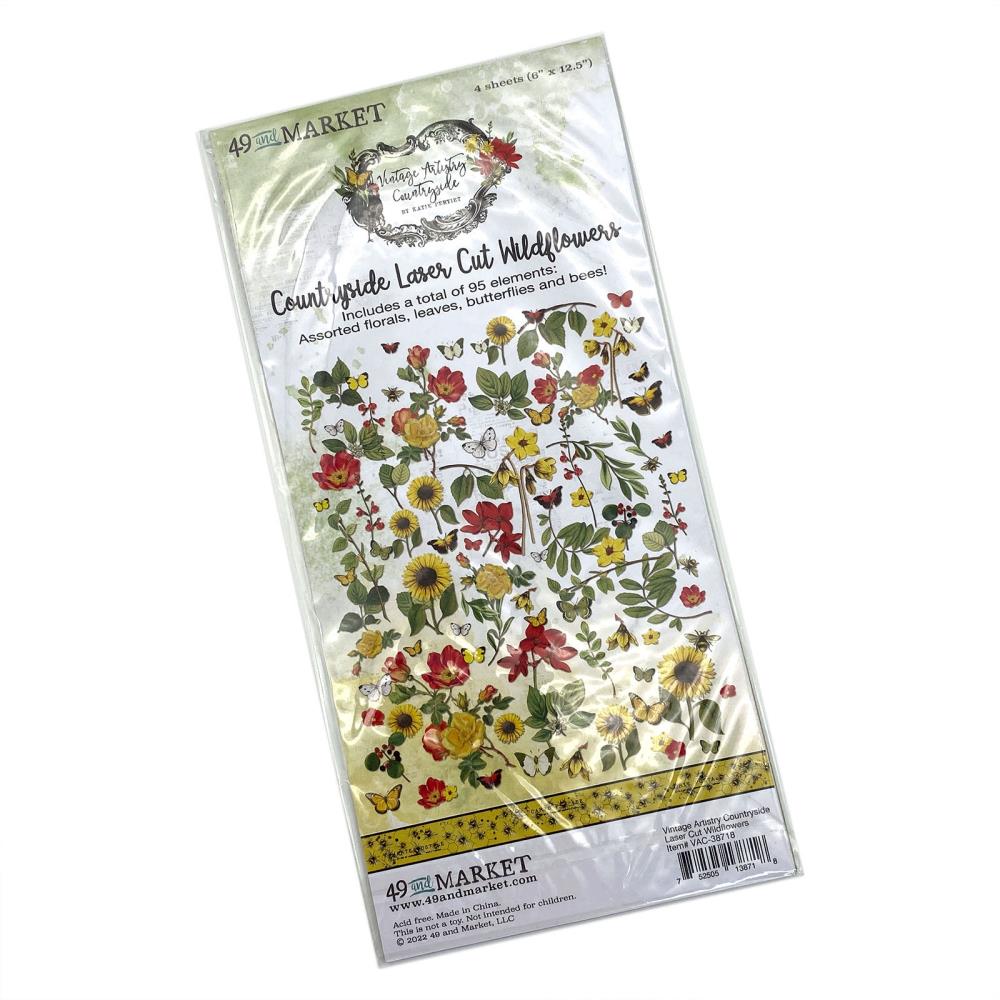 49 And Market - Vintage Artistry Countryside Laser Cut Outs - Wildflowers - Crafty Divas