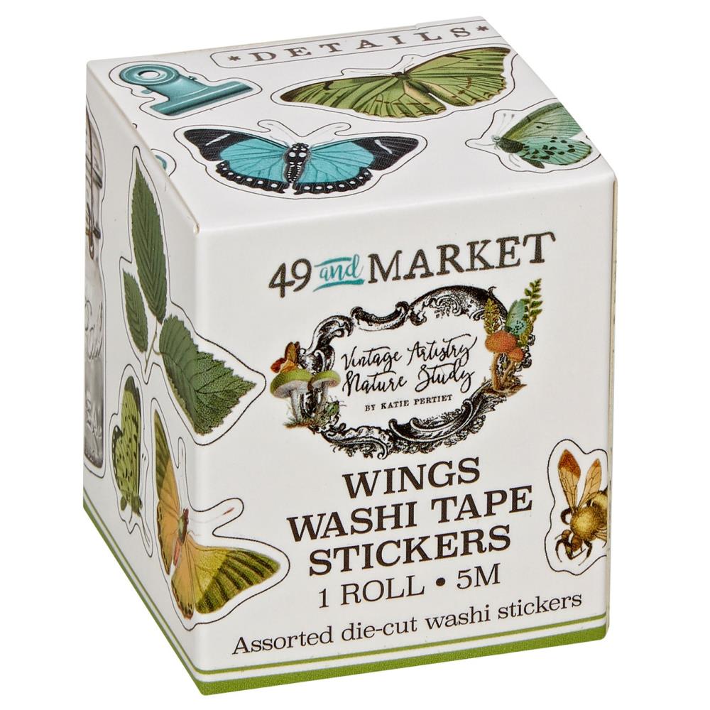 49 And Market Washi Sticker Roll - Nature Study Wings - Crafty Divas