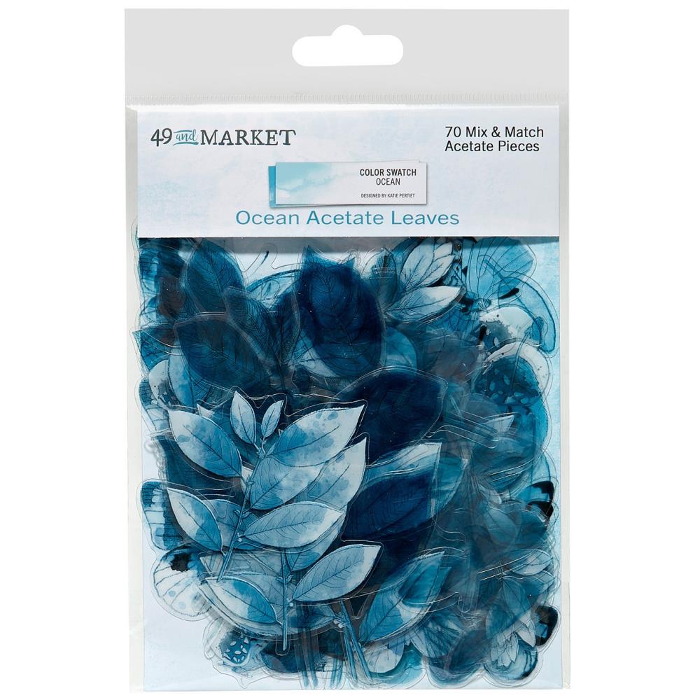 49 & Market - Color Swatch: Acetate Leaves Ocean - Crafty Divas