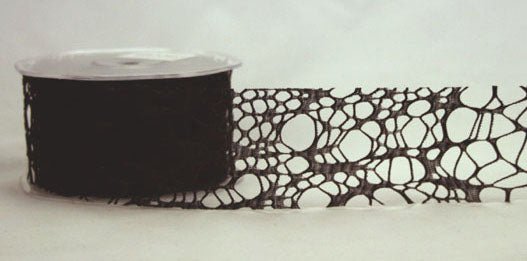 50mm Cobweb Ribbon - Black - Crafty Divas