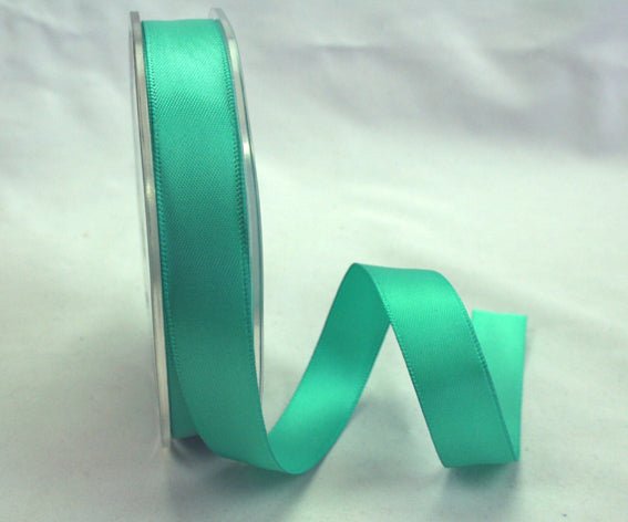 9mm Double Sided Satin Ribbon- Turquoise - Crafty Divas
