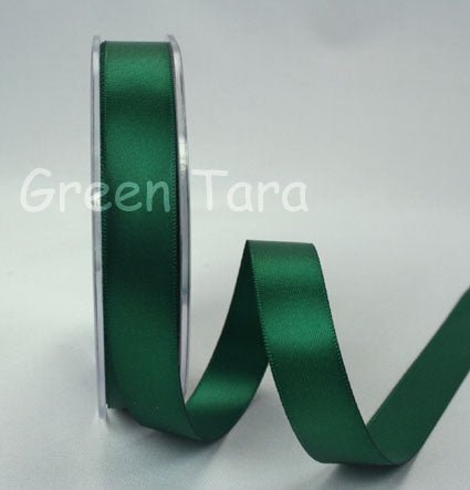 9mm Double Sided Satin Ribbon - Xmas Green - Crafty Divas
