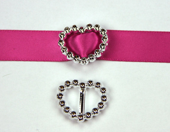 Acrylic Silver Buckle Heart 2.5cm- 1pcs