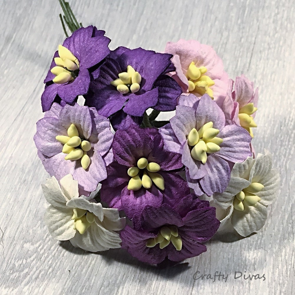 Mulberry Apple Blossoms- Purples