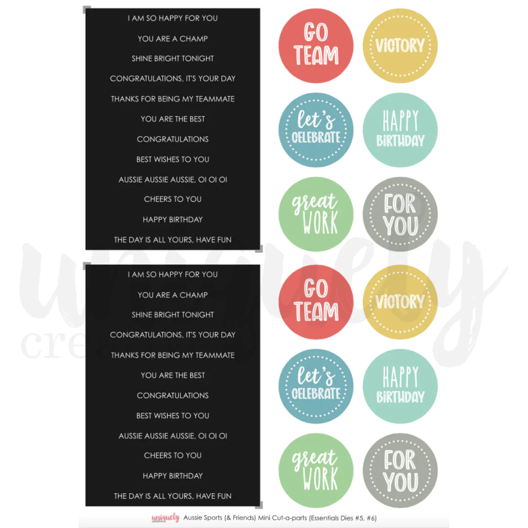 Uniquely Creative - Cut-A-Part Sheet - Aussie Sports & Friends